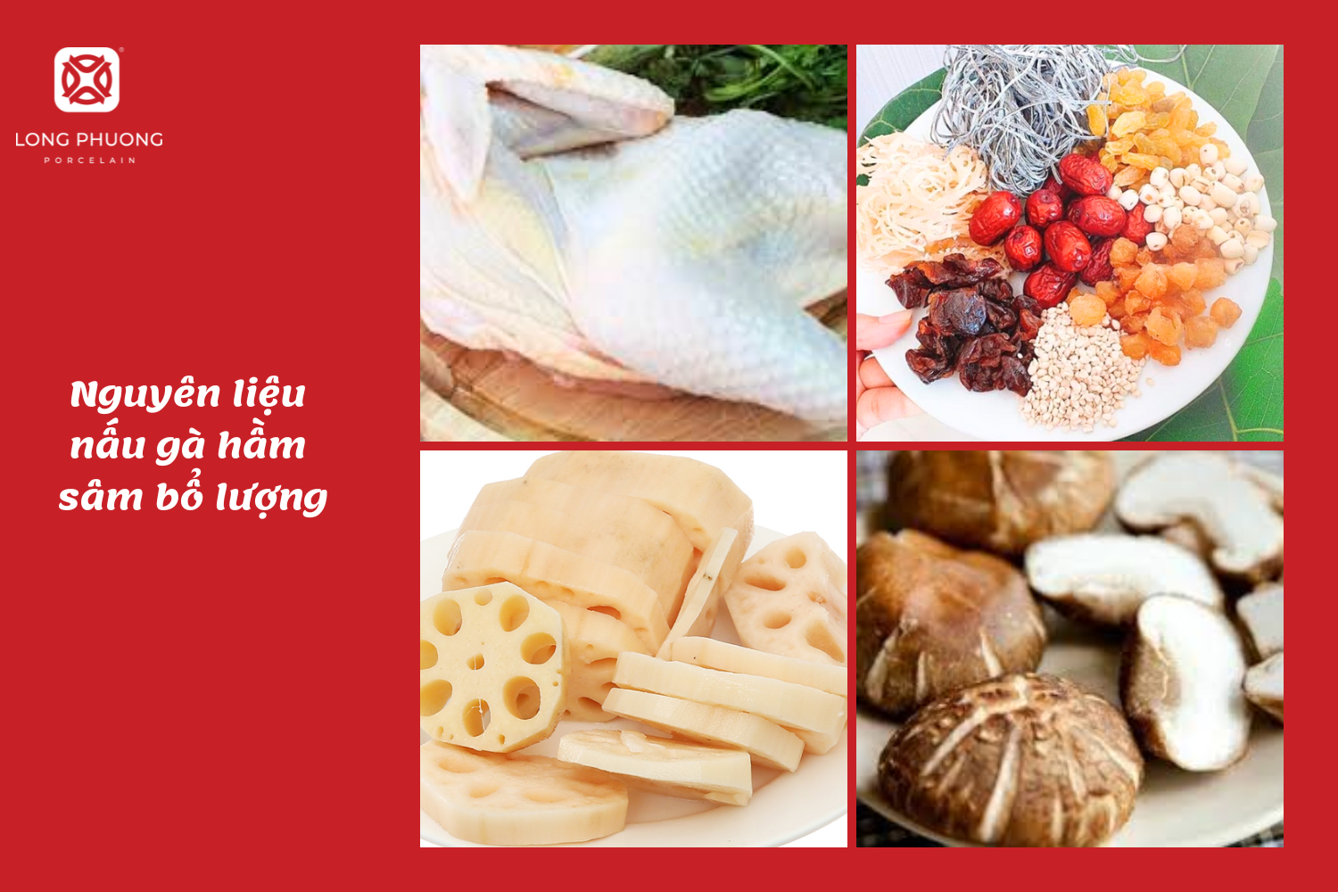 Nguyên liệu gà hầm sâm bổ lượng