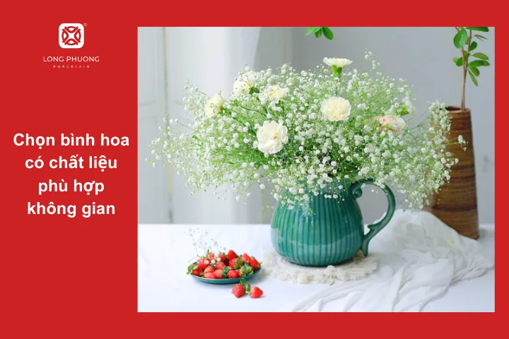 Mỗi chất liệu bình hoa mang đến hiệu quả không gian khác nhau