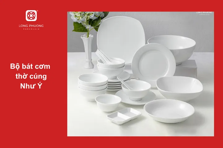 Bộ bát đĩa với thiết kế cơ bản, nhiều món đồ đa dạng, thích hợp sử dụng đông người