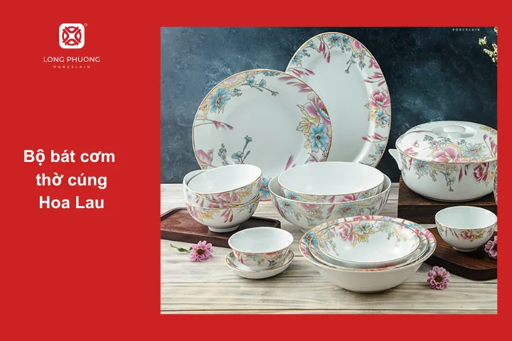 Bộ bát đĩa thờ cúng lấy cảm hứng từ Hoa Lau