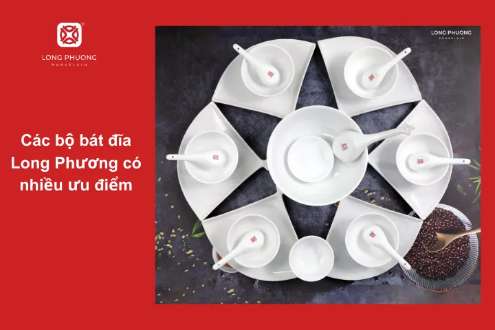 Các bộ bát đĩa thờ cúng tại Sứ Long Phương không chỉ ấn tượng còn sang từ từng đường nét.