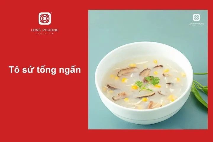 Tô sứ tống ngấn có độ sâu vừa phải, thành cao, giúp giữ nhiệt tốt