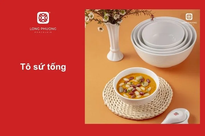 Chất liệu sứ cao cấp giúp tô luôn sáng bóng, dễ vệ sinh