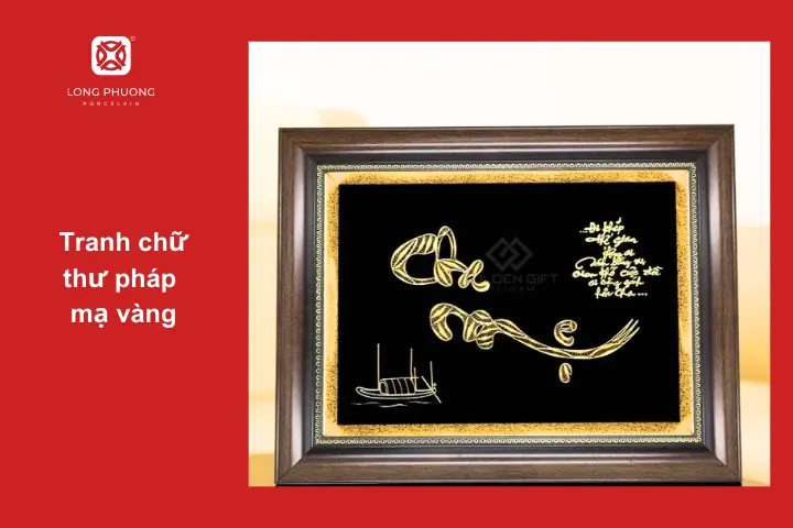 Tranh chữ thư pháp mạ vàng đẹp và mang ý nghĩa sâu sắc