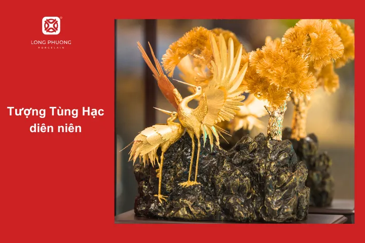 Tượng Tùng Hạc diên niên mang ý nghĩa hòa hợp, sự may mắn và thịnh vượng.