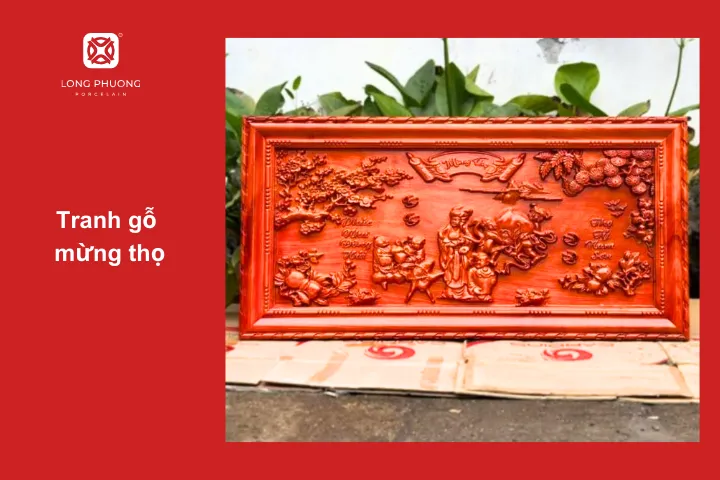 Tranh gỗ mừng thọ mang ý nghĩa phong thủy đặc biệt