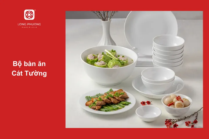 Bộ bàn ăn Cát Tường đơn giản và thích hợp sử dụng hàng ngày