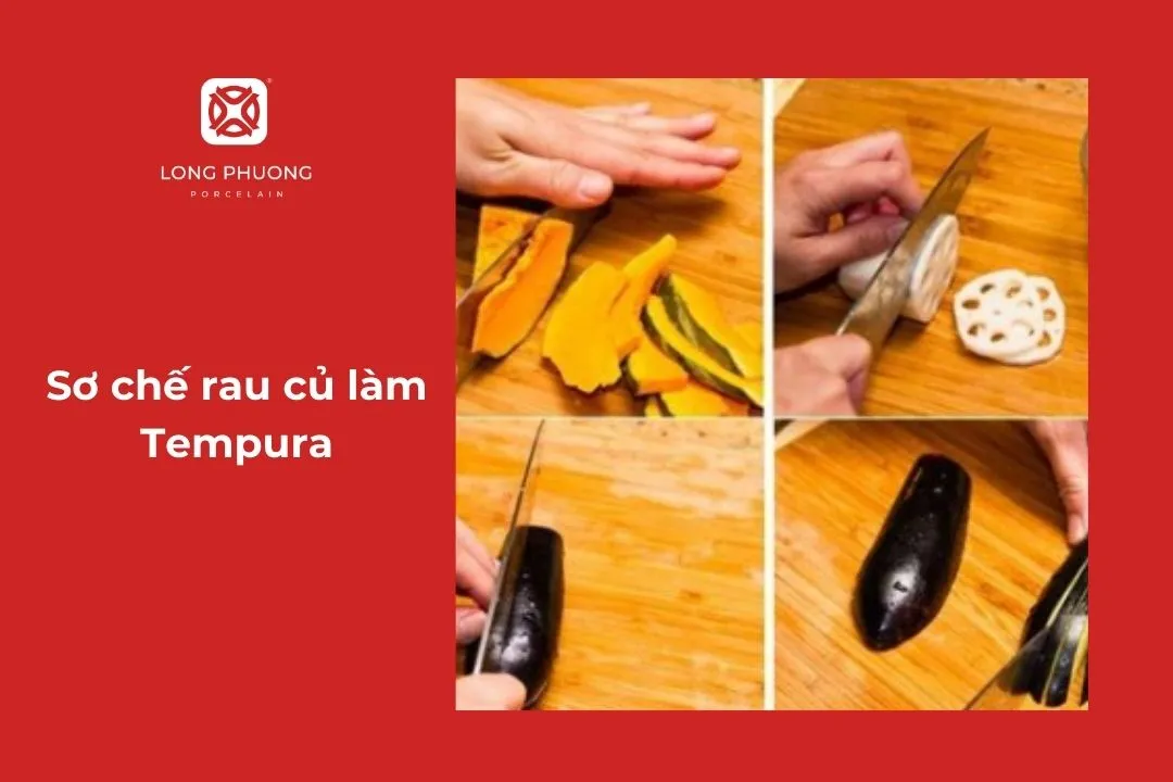 sơ chế rau củ làm tempura