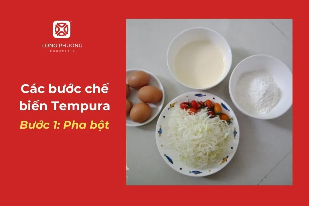 pha bột làm tempura