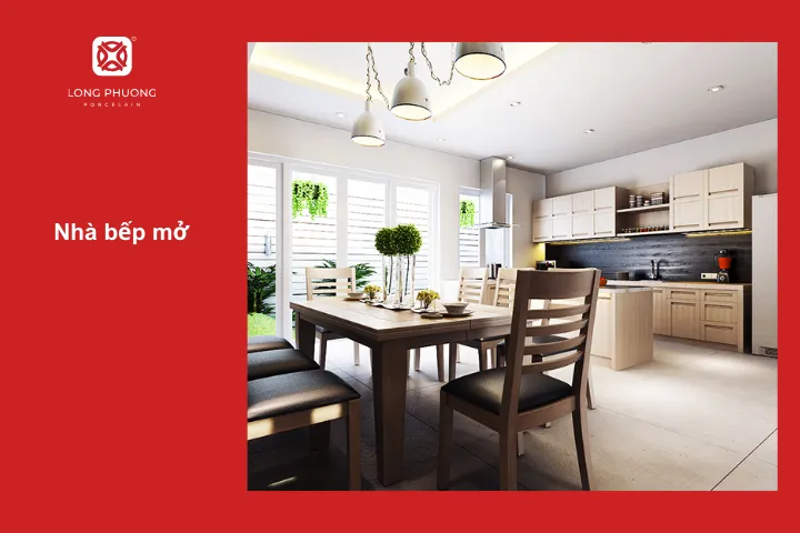 Trang trí nhà bếp mở