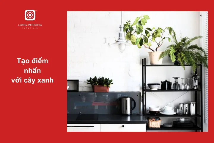 Có thể tạo điểm nhấn cho không gian với cây xanh hoặc các phụ kiện