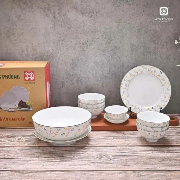 bộ bát đĩa hoa dây cam