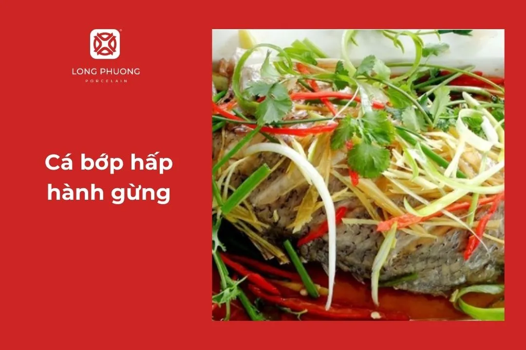 cá bớp hấp gừng hành