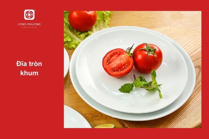 Mẫu đĩa sứ tròn khum đa dạng kích thước để lựa chọn