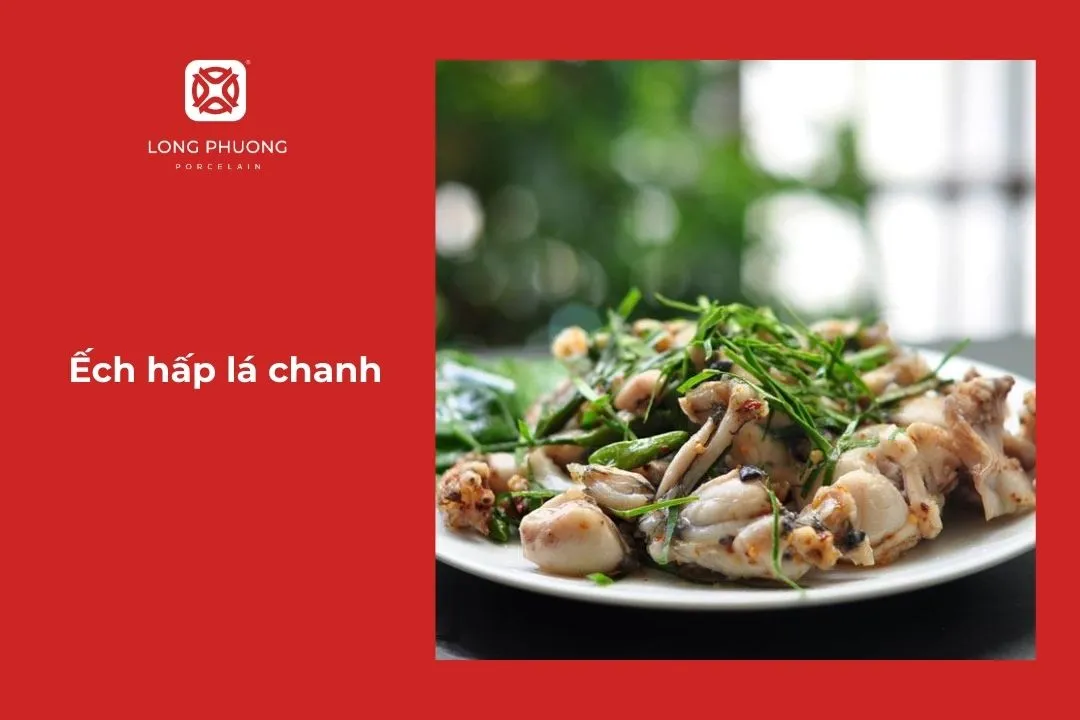 ếch hấp lá chanh