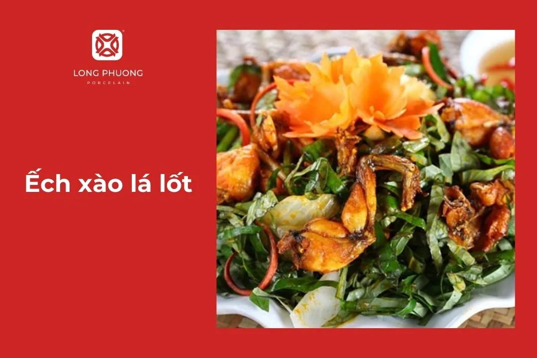 ếch xào lá lốt