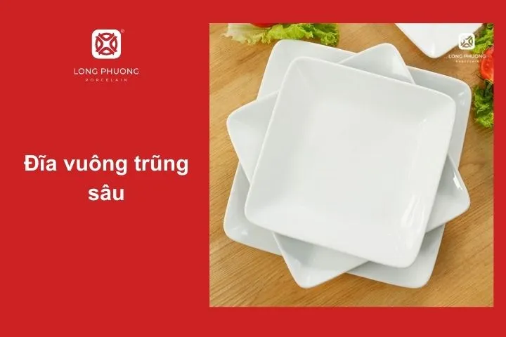 Đĩa sứ vuông được đánh giá cao về tính thẩm mỹ với vẻ đẹp truyền thống tinh tế