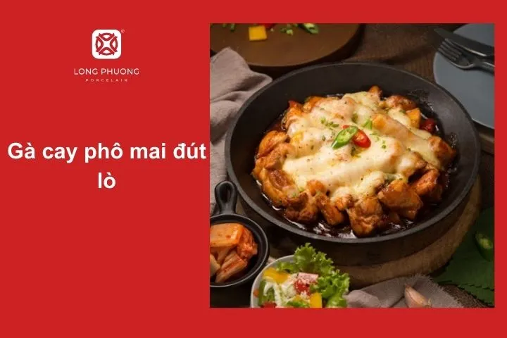 Khay gà cay phô mai nướng đút lò vàng ruộm hấp dẫn