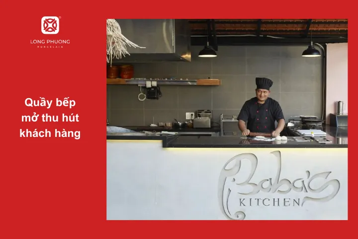 Không gian bếp mở hấp dẫn