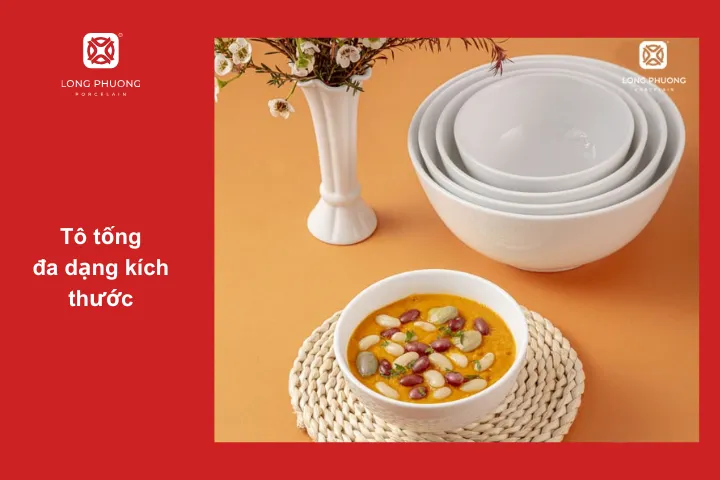 Mẫu tô Tống cơ bản và có nhiều kích thước để đáp ứng nhu cầu khác nhau