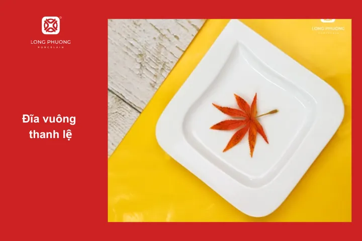 Đĩa vuông Thanh Lệ được tạo hình chiếc lá đẹp mắt