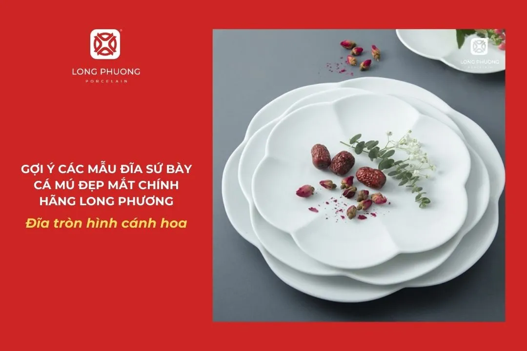 đĩa sứ hoa đào