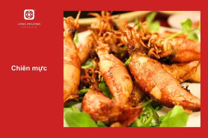 Chiên mực tạo lớp vỏ giòn bên ngoài hấp dẫn