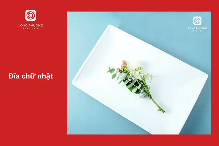 Đĩa chữ nhật phù hợp phục vụ cho bàn ăn trong gia đình 4 - 8 người