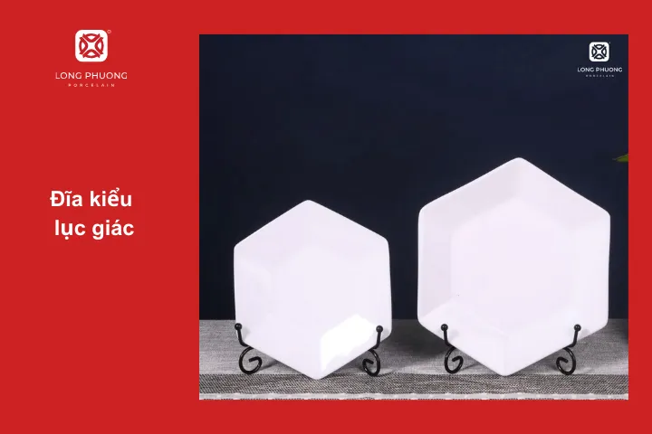 Đĩa lục giác với thiết kế mới lạ và nhiều kích thước thích hợp phục vụ nhiều món ăn