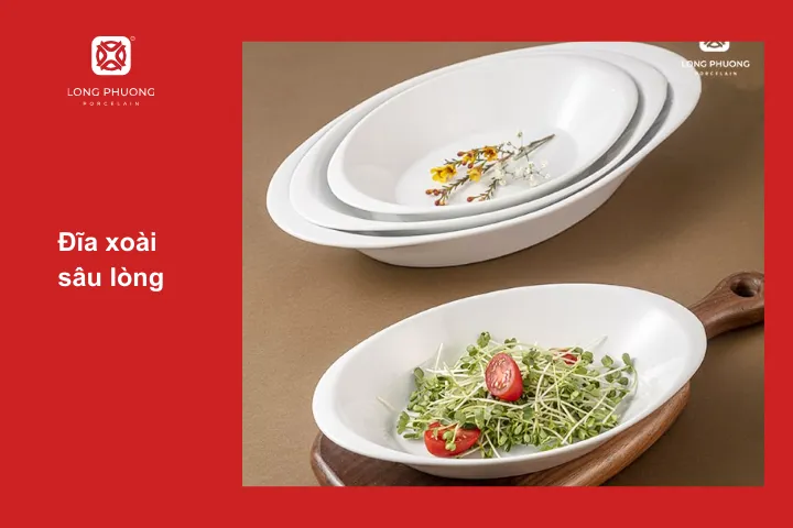 Đĩa xoài sâu lòng là lựa chọn lý tưởng cho các mực xào có nước 