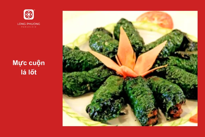 Sự kết hợp giữa mực giòn sần sật với lá lốt tạo nên món ăn dậy vịn