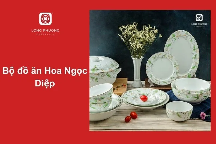 Thiết kế mềm mại, tinh tế từ bộ chén đĩa Hoa Ngọc Diệp