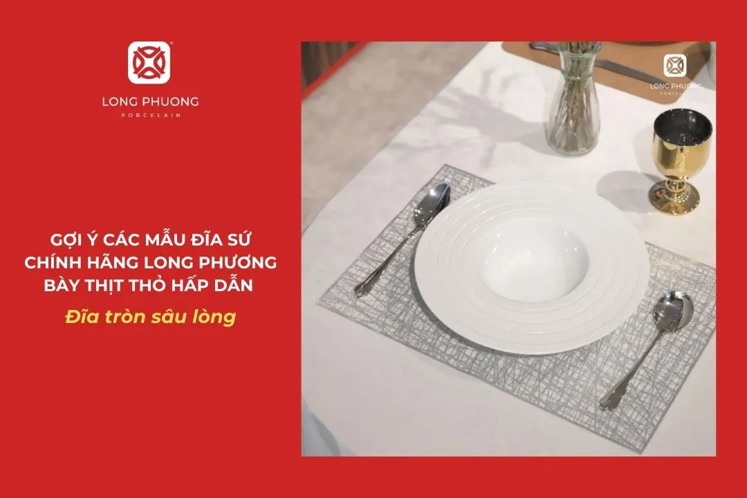 đĩa sứ bày thịt thỏ đẹp mắt