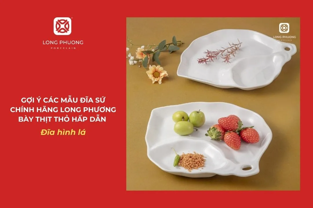 đĩa sứ hình lá