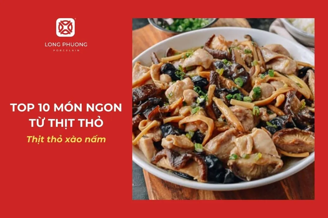 thịt thỏ xào nấm