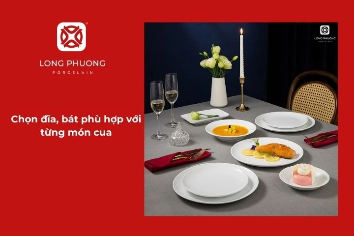 Chọn đĩa, bát phù hợp với từng món cua