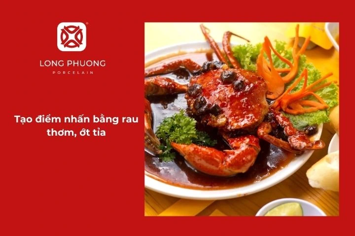 Tạo điểm nhấn bằng rau thơm, ớt tỉa