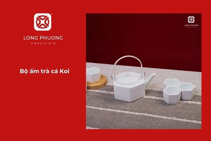 Quà tặng vu lan - Bộ ấm trà Cá Koi