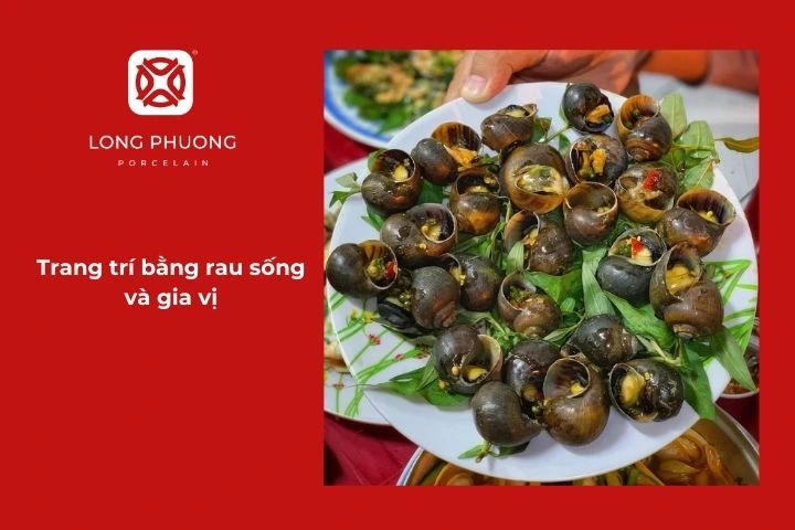 Trang trí bằng rau sống và gia vị
