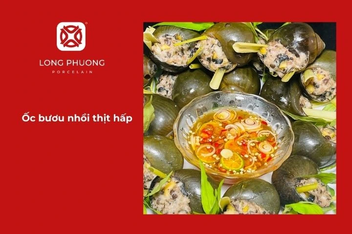 Món ngon từ ốc bươu nhồi thịt hấp