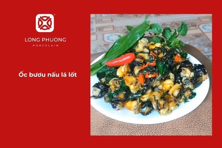 Ốc bươu nấu lá lốt