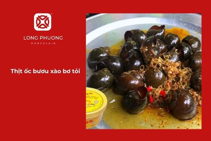 Thịt ốc bươu xào bơ tỏi