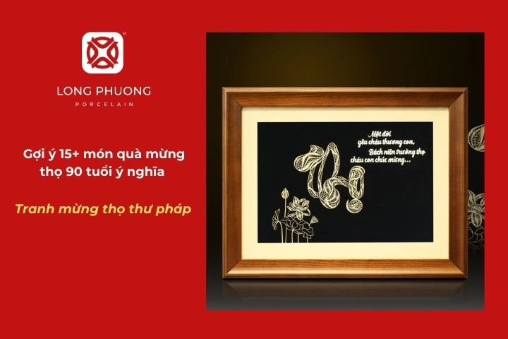 Tranh mừng thọ thư pháp
