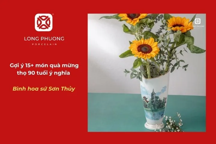 Bình hoa sứ Sơn Thủy