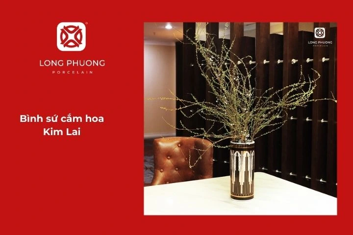 Bình sứ cắm hoa Kim Lai