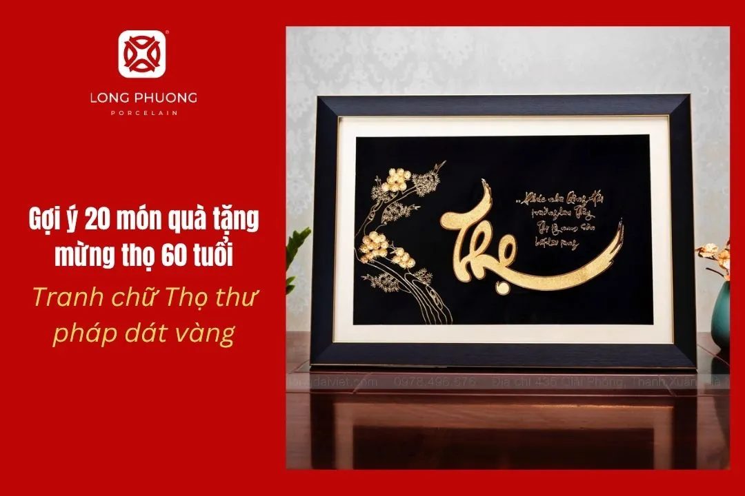 tranh chữ thọ dát vàng