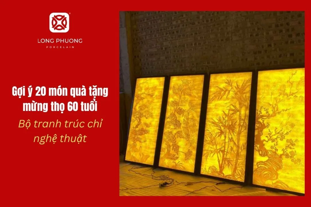tranh trúc chỉ cao cấp tặng dịp mừng thọ