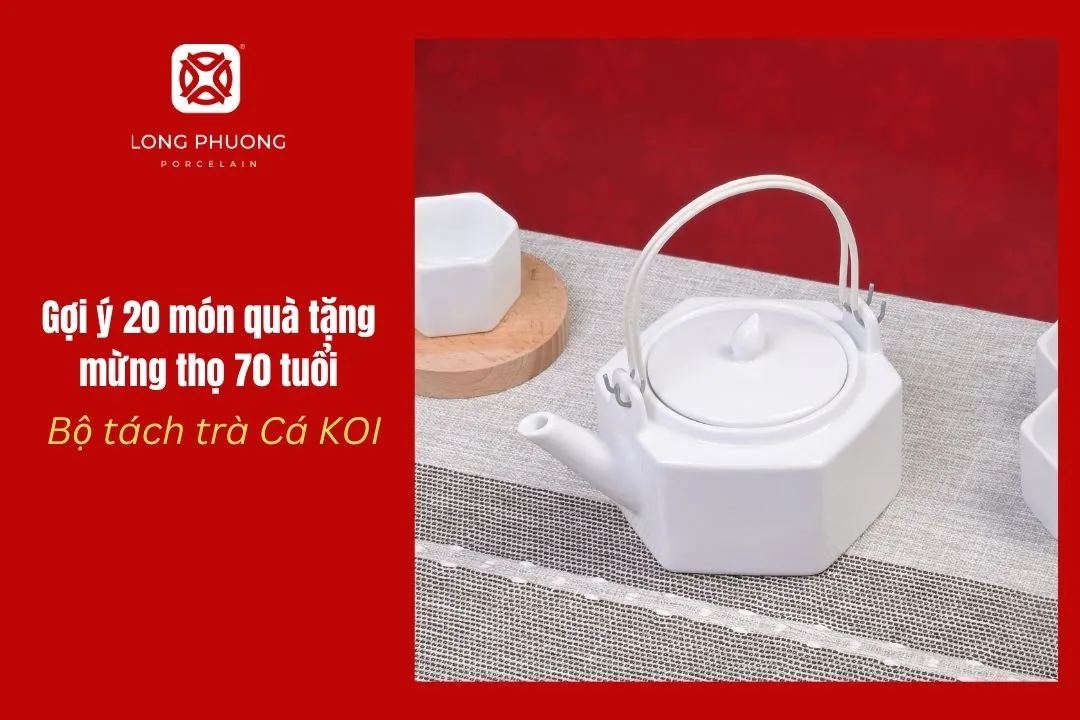 bộ ấm trà cá koi mừng thọ