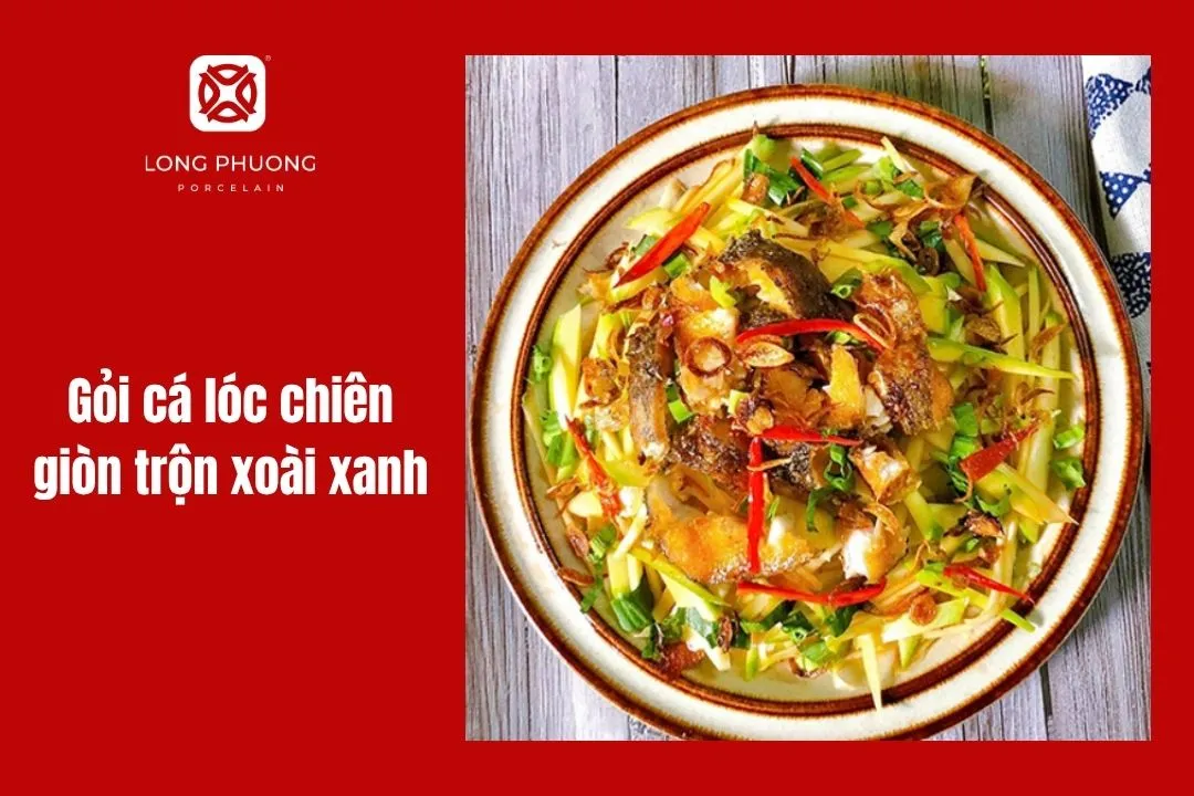 gỏi cá lóc chiên