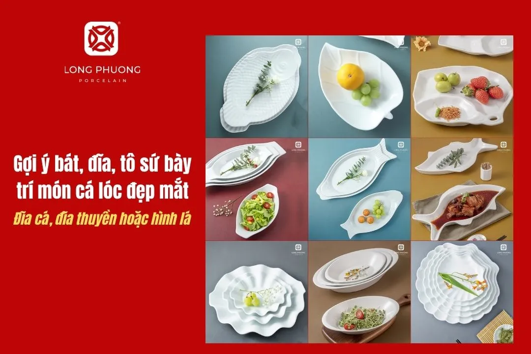 đĩa sứ hình cá